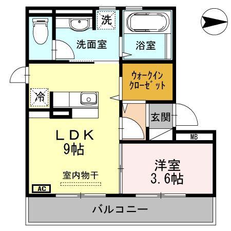 グランツェーレ(1LDK/3階)の間取り写真