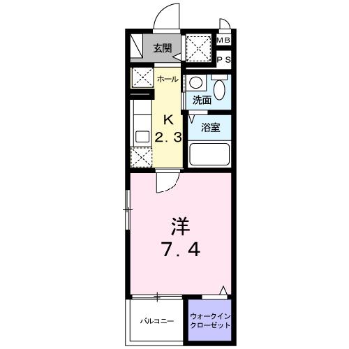 ドルチェ海老名(1K/3階)の間取り写真