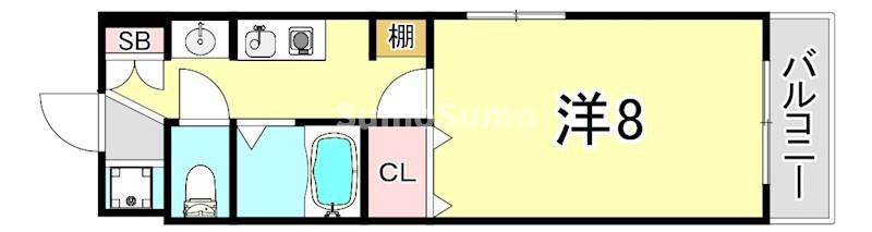 磯馴ミオ(1K/3階)の間取り写真
