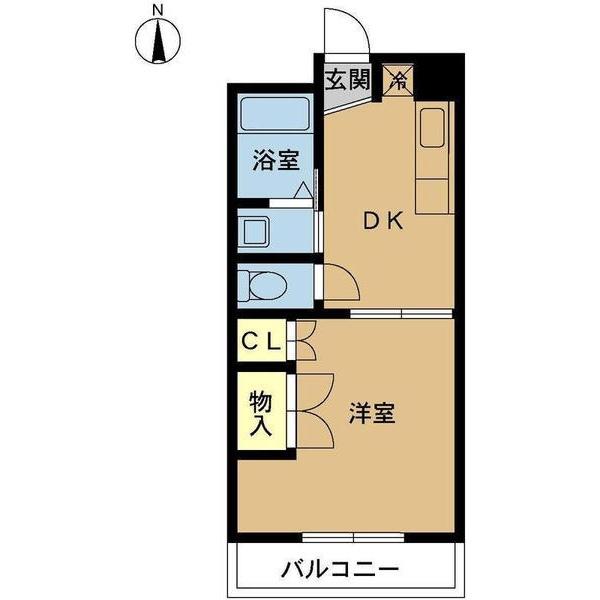 コーポ鈴蘭(1K/1階)の間取り写真
