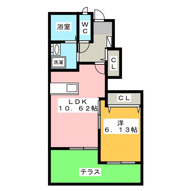 グラウィス II(1LDK/2階)の間取り写真