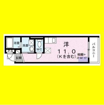 AURORA(ワンルーム/4階)の間取り写真
