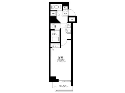 ガリシアヒルズ六本木(1K/4階)の間取り写真