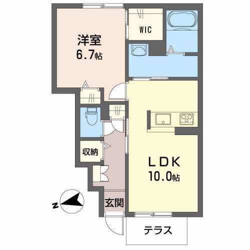 シャーメゾンリアンジュ(1LDK/1階)の間取り写真