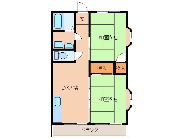 南町ハイツ(2DK/3階)の間取り写真
