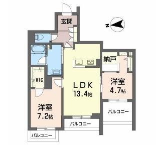 グレースヒル(2LDK/2階)の間取り写真