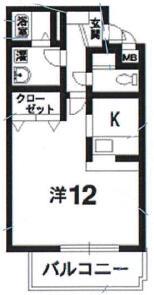 WILL GI(ワンルーム/1階)の間取り写真