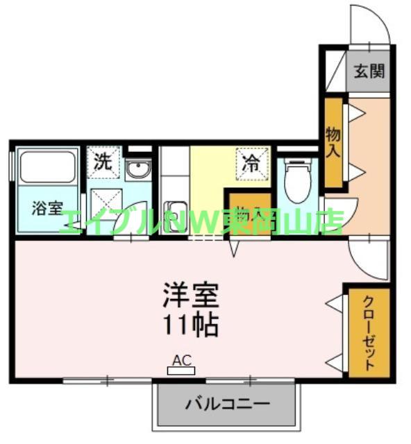 第5関ニューバリヤ(ワンルーム/2階)の間取り写真