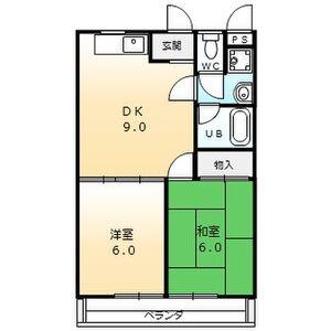 マンションいしはら(2DK/4階)の間取り写真
