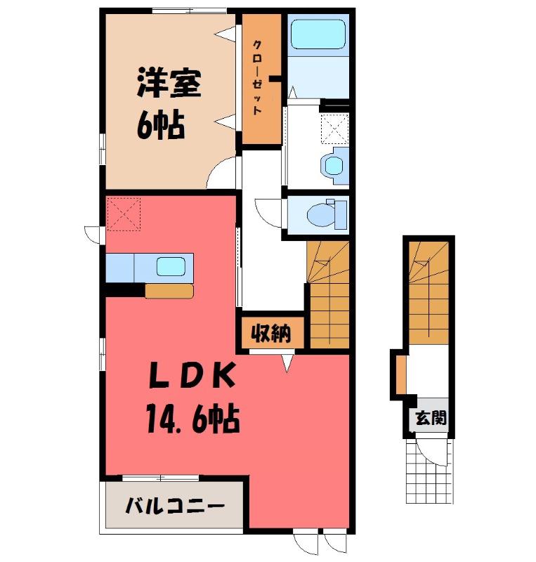 グラン・シャリオ(1LDK/2階)の間取り写真