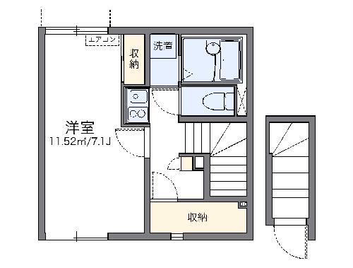 レオネクストARIETTA(1K/2階)の間取り写真