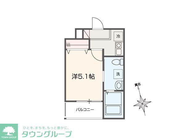MELLAS川口(1K/2階)の間取り写真