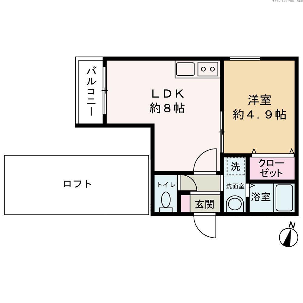 ゆうプラザ別府駅前A棟(1LDK/2階)の間取り写真