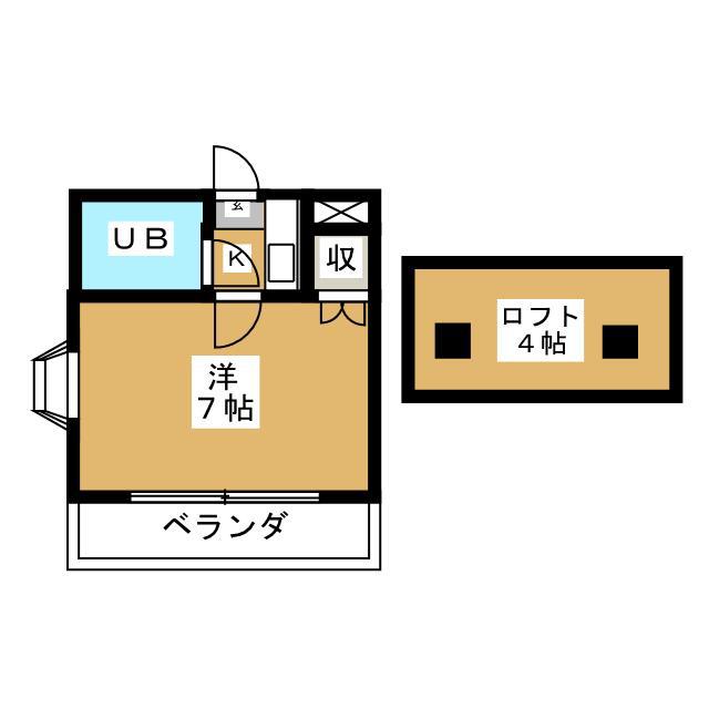 シャトー船橋C棟(1K/2階)の間取り写真