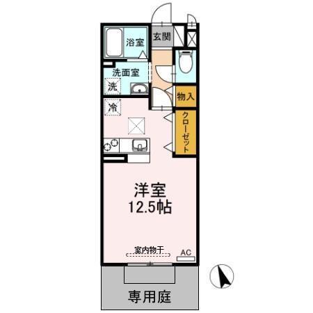 BELLE COURT(ワンルーム/1階)の間取り写真