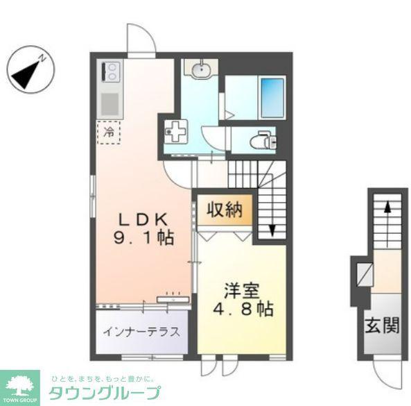 GRANPLUM(1LDK/2階)の間取り写真