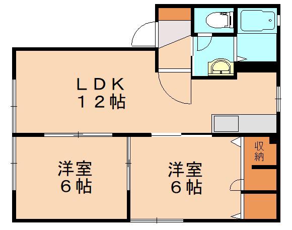 コリーヌ横浜 A棟(2LDK/1階)の間取り写真