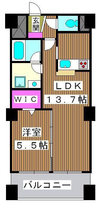 LA・SAKURAS ラサクラス(1LDK/9階)の間取り写真