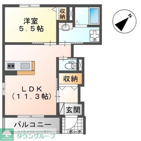 メゾンドキャセロール(1LDK/1階)の間取り写真
