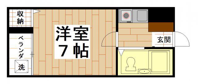 宝持ホワイトハイツ(1K/2階)の間取り写真