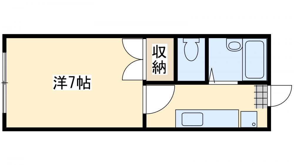 デュエル木屋瀬 II(1K/1階)の間取り写真