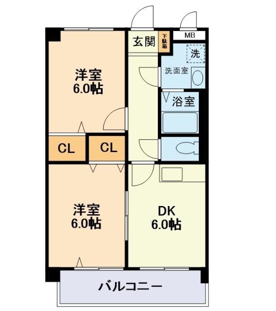 A FIELD CHIKAMI(2DK/3階)の間取り写真