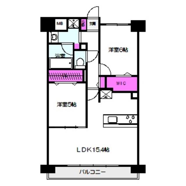 コンフォール京橋(2LDK/5階)の間取り写真