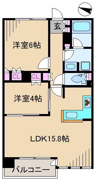 ブランシエスタ王子(2LDK/2階)の間取り写真