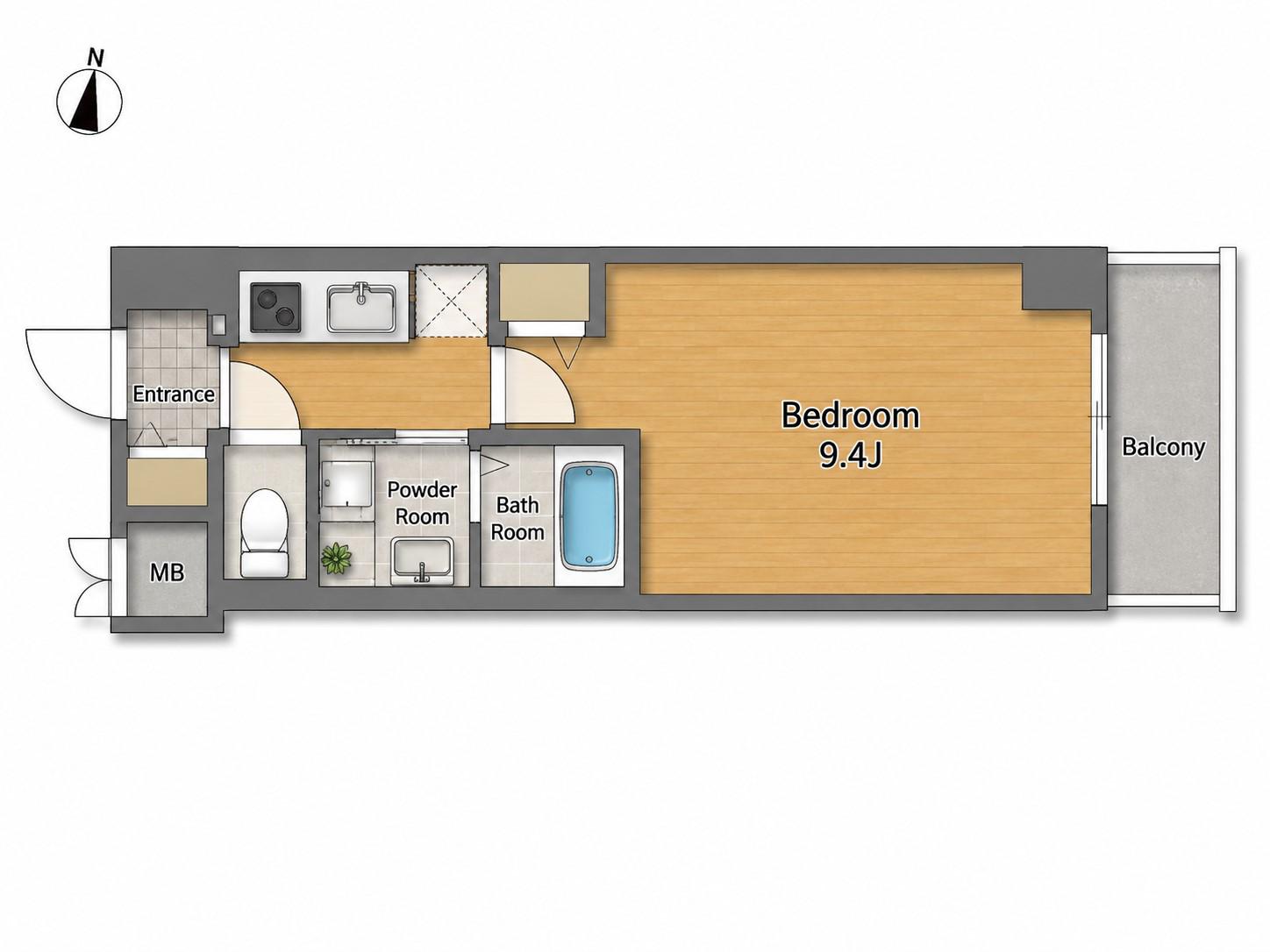 S-RESIDENCE広島駅DILETTO(1K/8階)の間取り写真