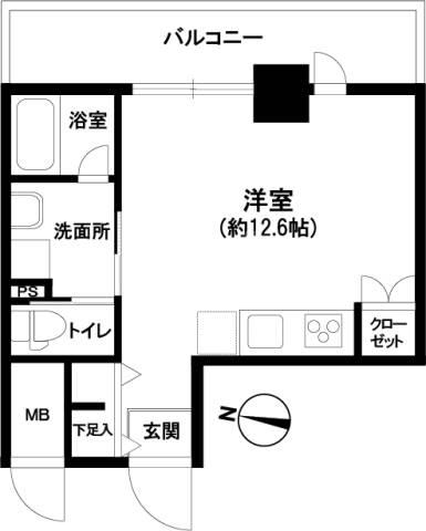 N.QUARTET(ワンルーム/4階)の間取り写真