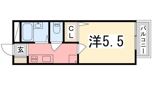 サニーハイツ御立N棟(1K/2階)の間取り写真