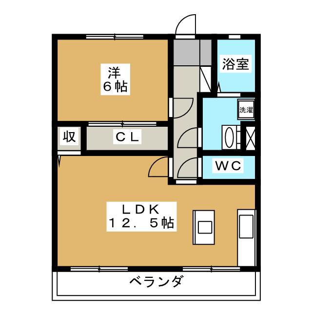 クレヴェール瑞穂(1LDK/3階)の間取り写真
