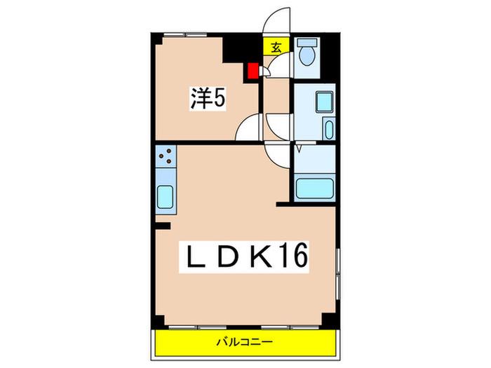 ANNEX FUTAMATAGAWA(1LDK/3階)の間取り写真