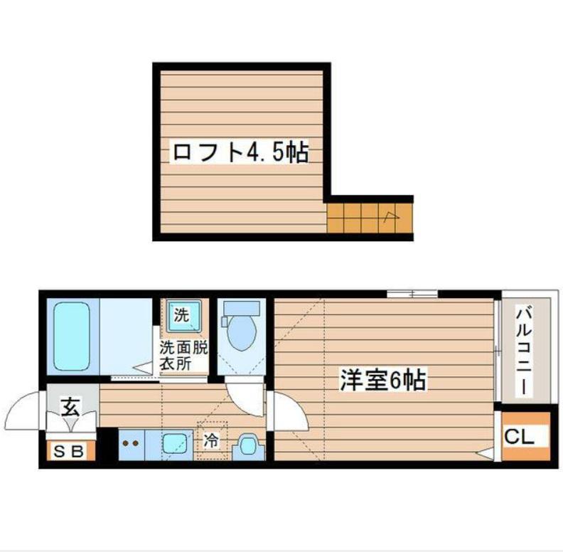 LINK STAGE旭ヶ丘(1K/1階)の間取り写真