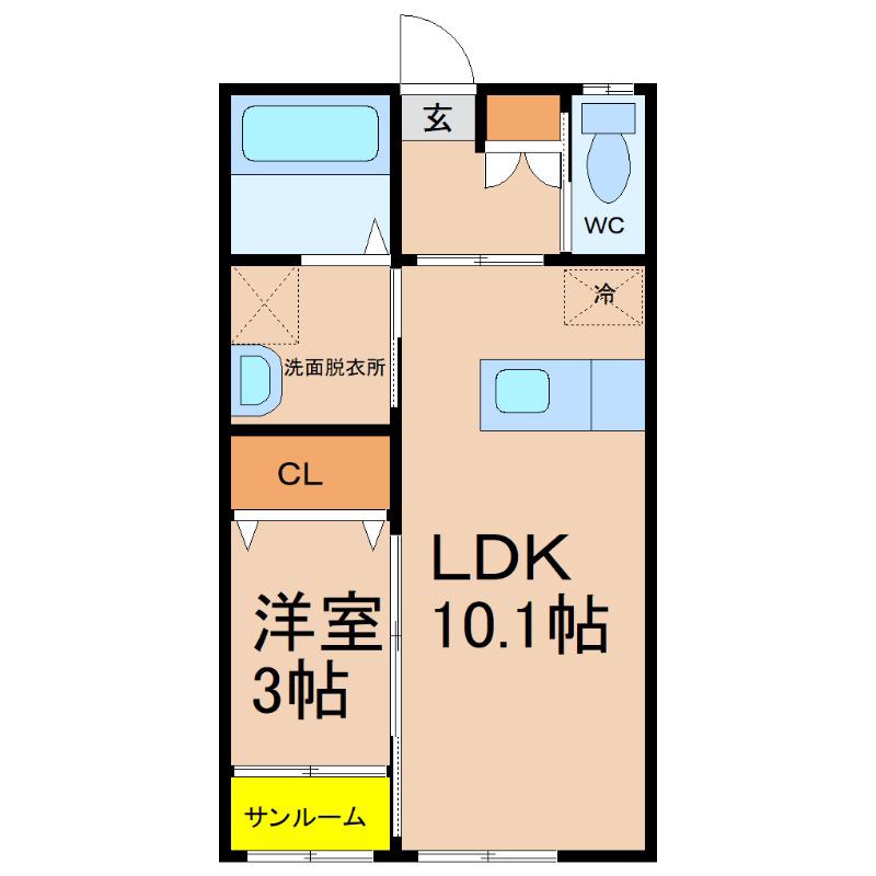 NILS(1LDK/1階)の間取り写真
