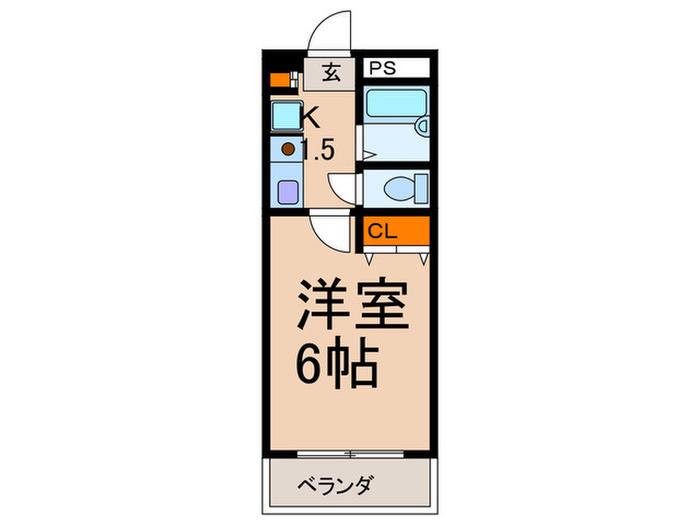 ベルナハイツ(1K/4階)の間取り写真