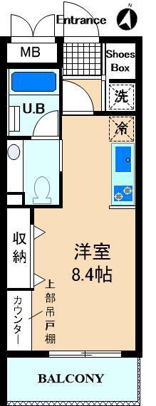 EXCEFIELD(ワンルーム/2階)の間取り写真
