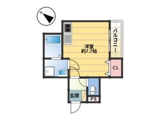 博多区諸岡6丁目AP(ワンルーム/2階)の間取り写真