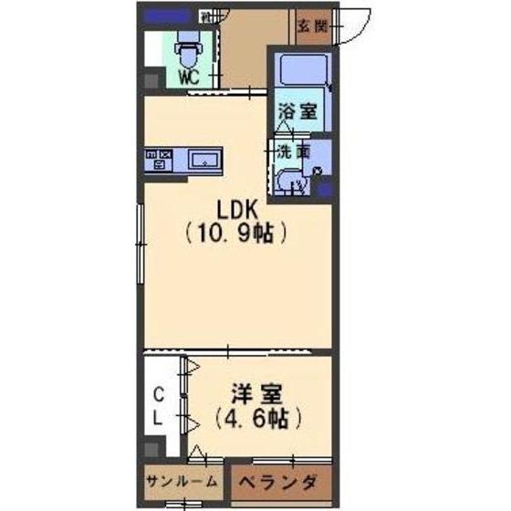 LA・FONTE(1LDK/2階)の間取り写真