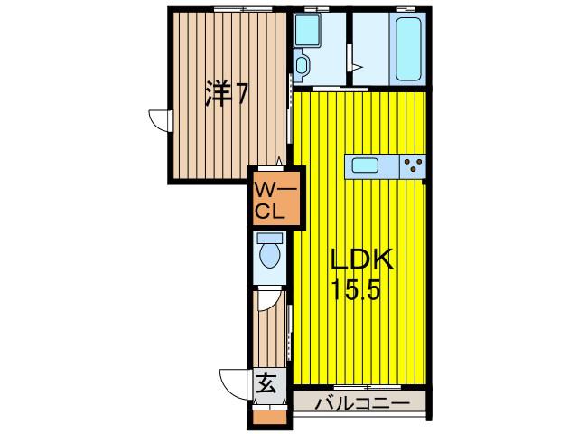 セレソ コリネ(1LDK/1階)の間取り写真