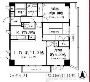 モナ・ヴェイル(3LDK/3階)の間取り写真