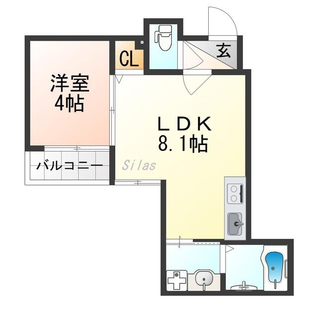 F ASECIA PHAON(1LDK/1階)の間取り写真