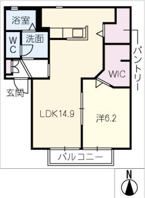サニーハイツADEF(1LDK/2階)の間取り写真