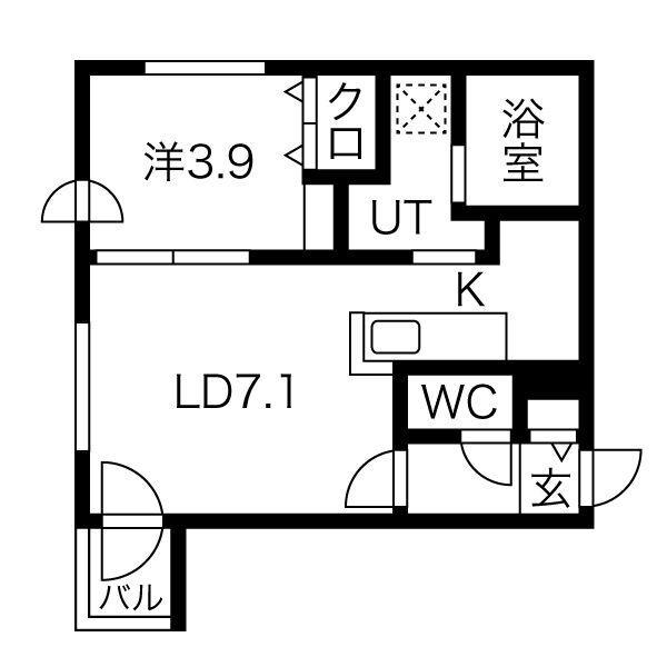 ECOA青葉4丁目(1LDK/2階)の間取り写真