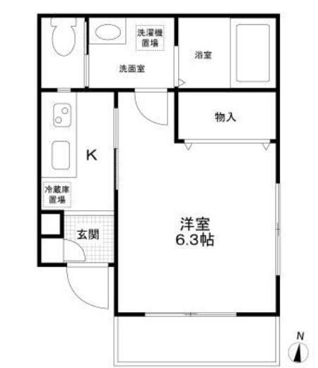 メルベーユコイシカワ(1K/1階)の間取り写真
