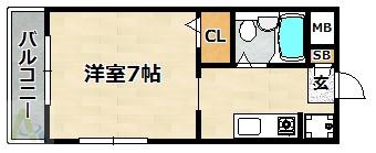 シンプルライフ鶯町(1K/3階)の間取り写真