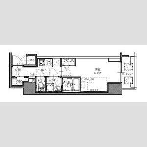 S-RESIDENCE福島玉川TRES(1K/5階)の間取り写真