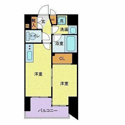 エクセルシオール渋谷(1DK/6階)の間取り写真