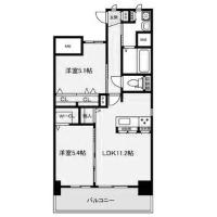 万玉ビル(2LDK/12階)の間取り写真