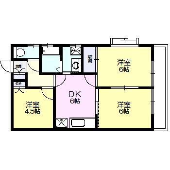 アメニティハイツ88(3DK/2階)の間取り写真